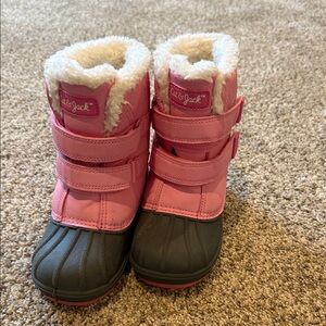 Cat & Jack Pink and Gray Kids' Snow Boots